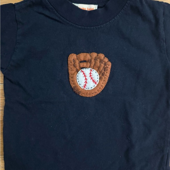 Kids Navy T-Shirt with Baseball Glove Design - Picture 2 of 4